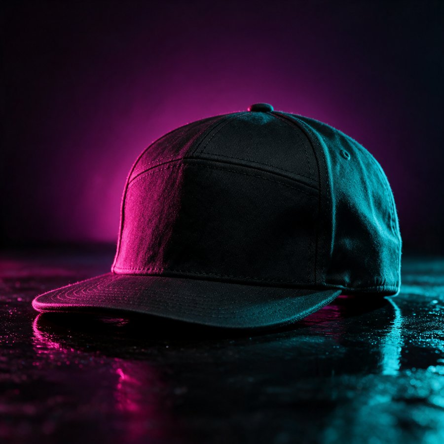 Illustration of the Boss Cap, black five panel