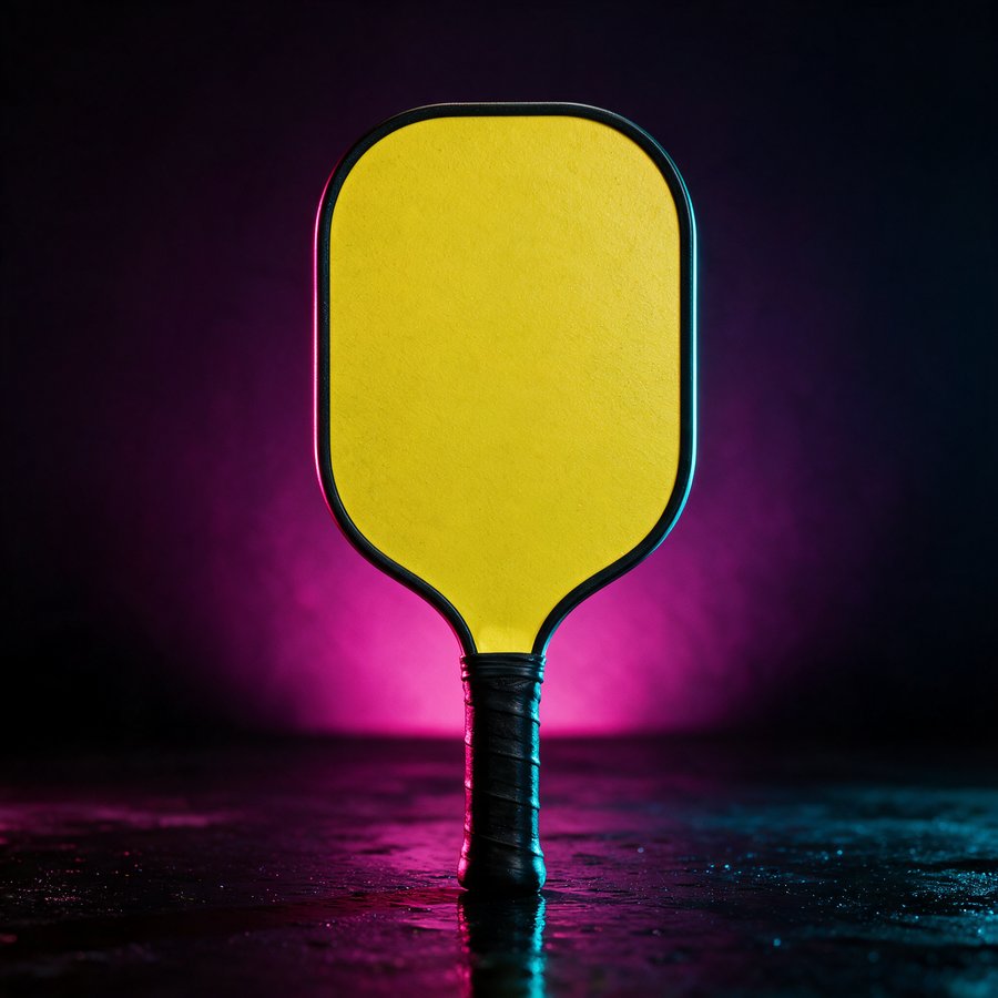 Illustration of the Neon Mule paddle, sodium yellow face