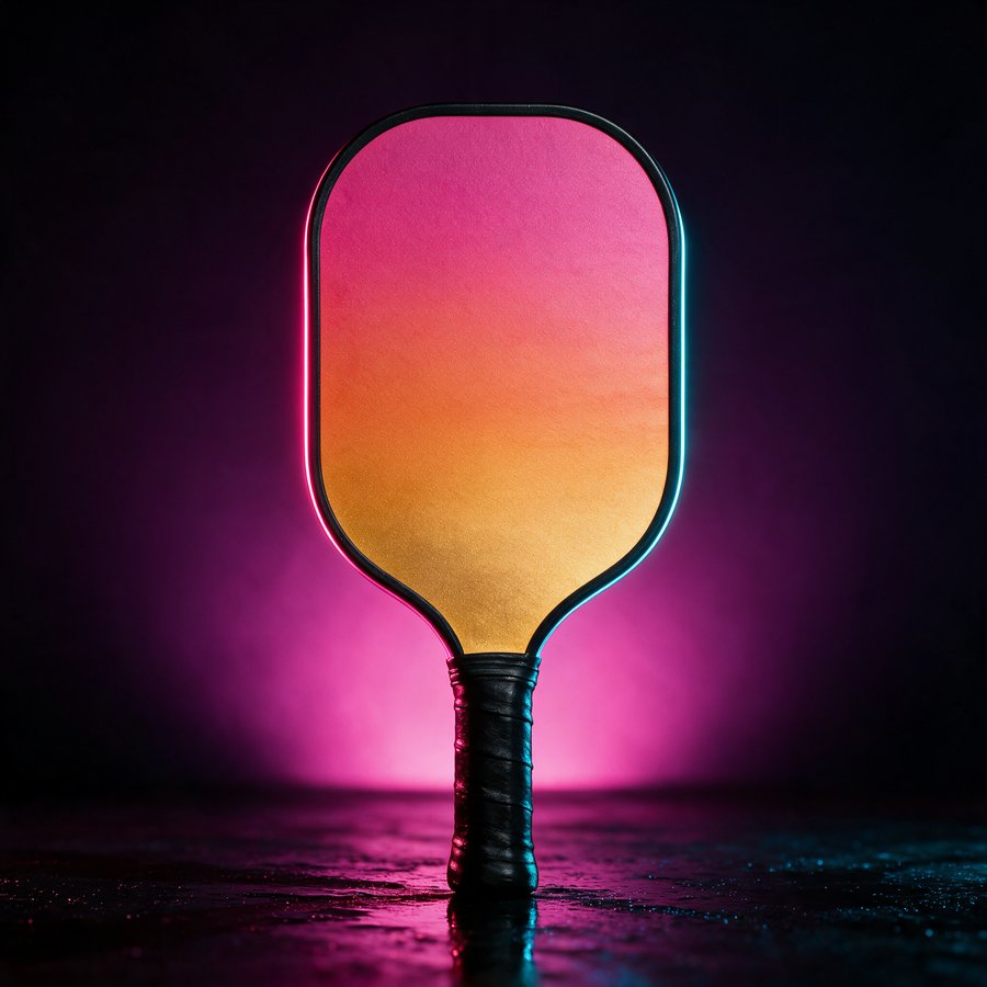 Illustration of the Sunset Run paddle, sunset gradient face